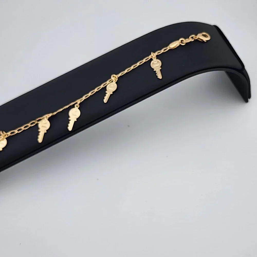 Brand New Brazilian 18k Gold Filled Multi Keys Bracelet